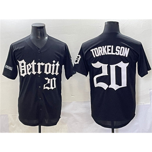 Detroit Tigers #20 Spencer Torkelson Black MWATKINS 'Motor Gothic Edition' Vapor Premier Limited Stitched Jersey