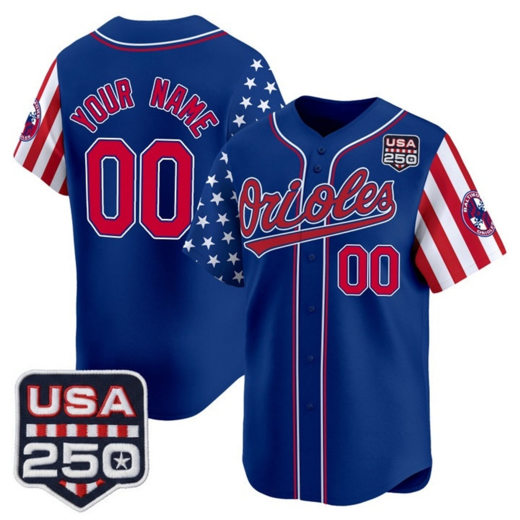 Custom Baltimore Orioles America 250 Edition Vapor Premier Limited Royal MWATKINS Stitched Jerseys