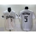 Los Angeles Dodgers #5 Freddie Freeman White MWATKINS 2025 LA Gothic Style With 2024 World Series Champions Patch Vapor Premier Limited Stitched Jersey