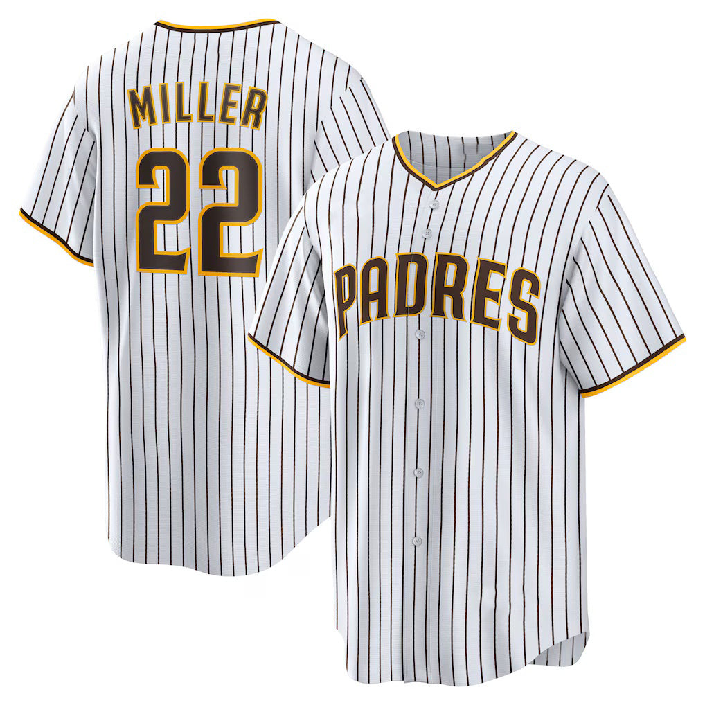 San Diego Padres #22 Mason Miller White MWATKINS Home Replica Jersey