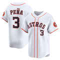 Houston Astros #3 Jeremy Pe?a White MWATKINS Home Limited Player Jersey