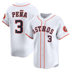 Houston Astros #3 Jeremy Pe?a White MWATKINS Home Limited Player Jersey