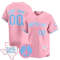 Custom Houston Astros  Love Street & Peace Sign Patch Bubblegum Pink MWATKINS Vapor Premier Limited Jersey ¨C All Stitched