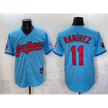 Cleveland Guardians #11 Jos¨¦ Ram¨ªrez Blue MWATKINS Vapor Premier Limited Stitched Jersey
