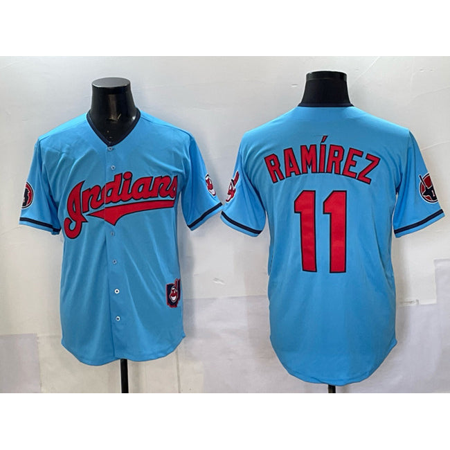 Cleveland Guardians #11 Jos¨¦ Ram¨ªrez Blue MWATKINS Vapor Premier Limited Stitched Jersey