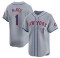 New York Mets #1 Jeff McNeil 2024 Gray MWATKINS Away Limited Stitched Jersey