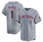 New York Mets #1 Jeff McNeil 2024 Gray MWATKINS Away Limited Stitched Jersey
