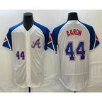 Atlanta Braves #44 Hank Aaron Number White MWATKINS 2023 City Connect Flex Base Stitched Jersey