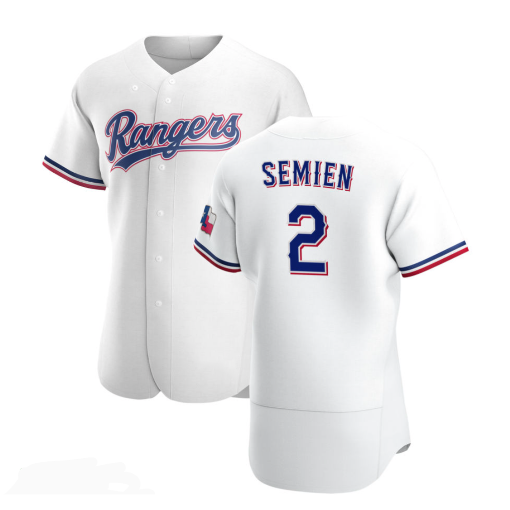 Texas Rangers #2 Marcus Semien White MWATKINS Stitched Flex Base Jersey