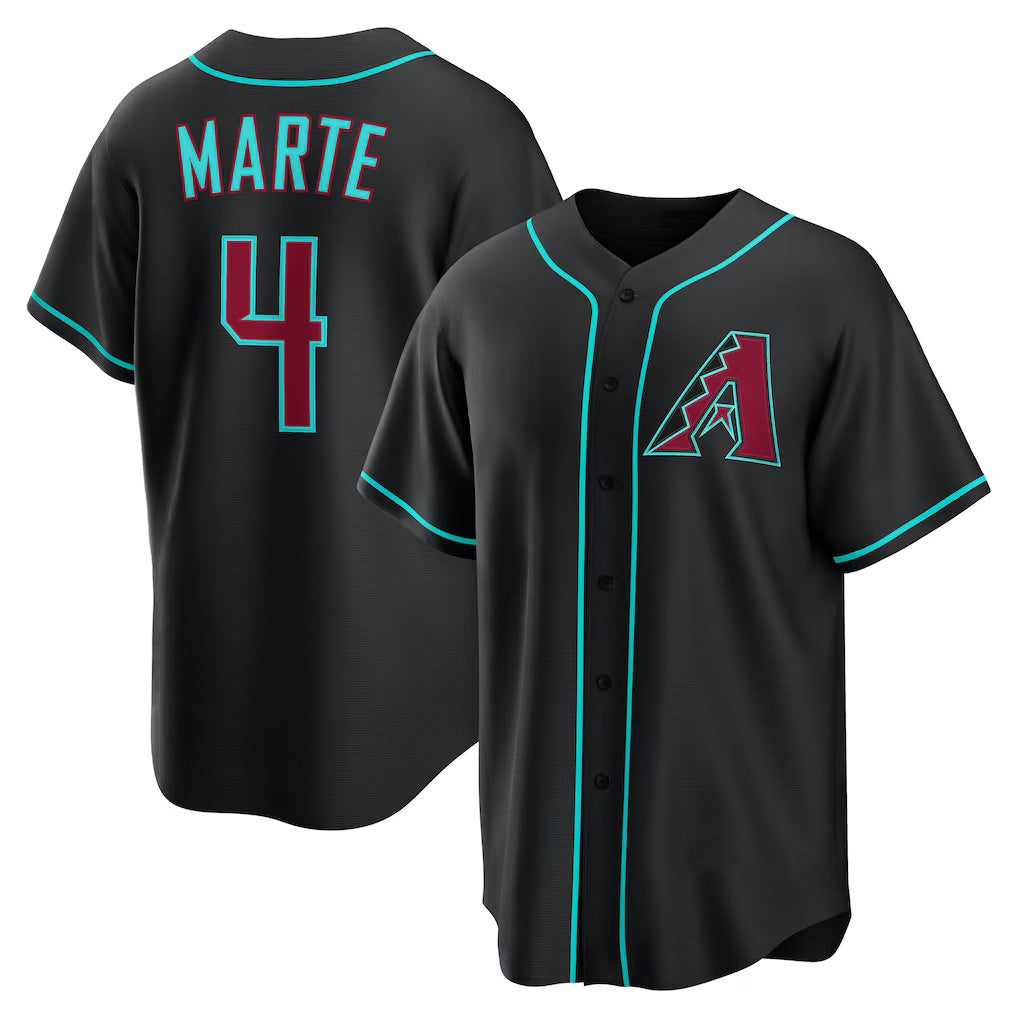 Arizona Diamondbacks #4 Ketel Marte Black MWATKINS Alternate Replica Jersey