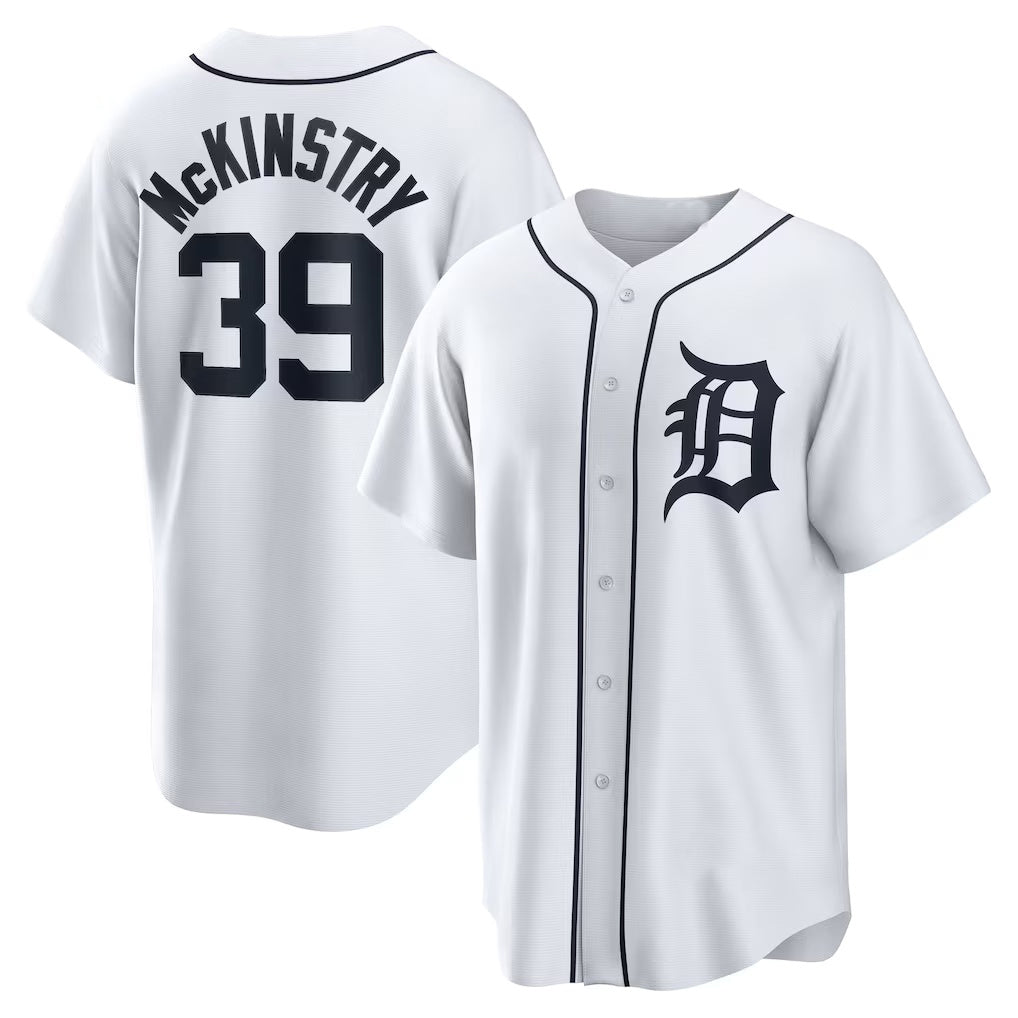 Detroit Tigers #39 Zach McKinstry White MWATKINS Home Replica Jersey