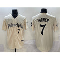 Philadelphia Phillies #7 Trea Turner Cream MWATKINS Gothic Vapor Limited Stitched Jersey