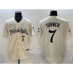 Philadelphia Phillies #7 Trea Turner Cream MWATKINS Gothic Vapor Limited Stitched Jersey