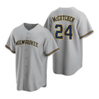 Milwaukee Brewers #24 Andrew McCutchen Gray MWATKINS Cool Base Stitched Jersey