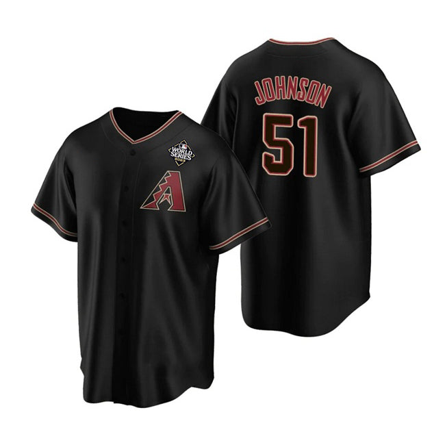 Arizona Diamondbacks #51 Randy Johnson Black MWATKINS 2023 World Series Cool Base Stitched Jersey