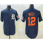 Detroit Tigers #12 Casey Mize Navy MWATKINS Alternate With Patch Cool Base Stitched Jersey