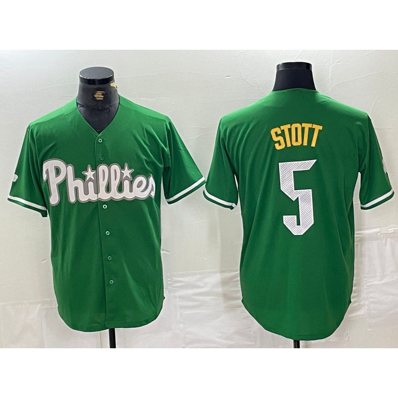 Philadelphia Phillies #5 Bryson Stott Green MWATKINS 2024 City Connect Stitched Jersey