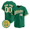 Custom Oakland Athletics Active Player Green MWATKINS Rickey Henderson Patch Vapor Premier Limited Stitched Jersey