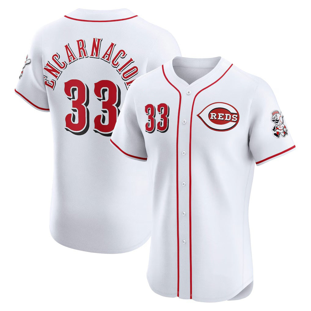 Cincinnati Reds #33 Christian Encarnacion-Strand White MWATKINS Home Elite Jersey