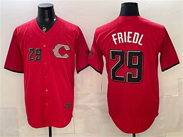 Cincinnati Reds #29 TJ Friedl Red MWATKINS 2026 City Connect Stadium Stitched Jersey