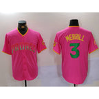 San Diego Padres #3 Jackson Merrill Pink MWATKINS Player Number Fashion Jerseys