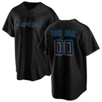Custom Miami Marlins Black MWATKINS Alternate Replica Jersey