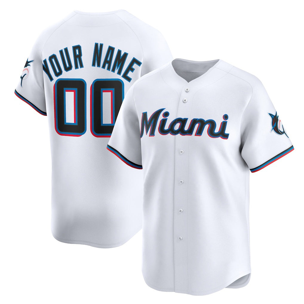 Custom Miami Marlins White MWATKINS Home Limited Jersey