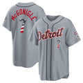 Detroit Tigers #7 Kevin McGonigle Gray MWATKINS USA 250 Fourth of July Road Stadium Jersey