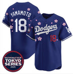 Los Angeles Dodgers #18 Yoshinobu Yamamoto Royal MWATKINS 2025 Tokyo Series Limited Stitched Jersey