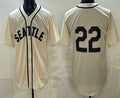 Seattle Mariners #22 Bryan Woo Cream MWATKINS Alternate Stitched Jersey