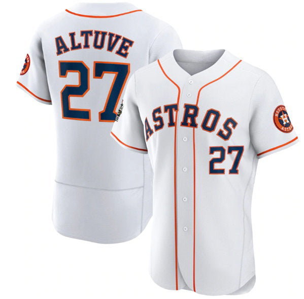 Houston Astros #27 Jose Altuve White MWATKINS 2022 World Series Flex Base Stitched Jersey