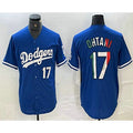 Los Angeles Dodgers #17 Shohei Ohtani Number Mexico Blue MWATKINS Cool Base Stitched Jersey 2