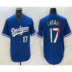 Los Angeles Dodgers #17 Shohei Ohtani Number Mexico Blue MWATKINS Cool Base Stitched Jersey 2