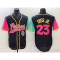 San Diego Padres #23 Fernando Tatis Jr Black MWATKINS NEW 2023 City Connect Cool Base Stitched Jersey