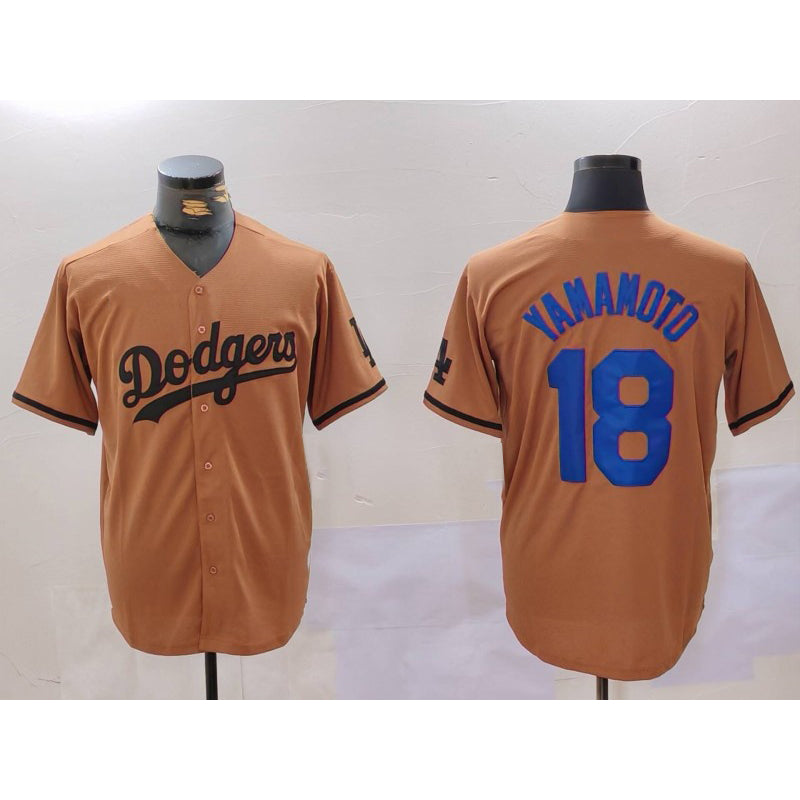 Los Angeles Dodgers #18 Yoshinobu Yamamoto Olive MWATKINS Cool Base Limited Stitched Jersey