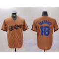 Los Angeles Dodgers #18 Yoshinobu Yamamoto Olive MWATKINS Cool Base Limited Stitched Jersey