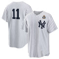 New York Yankees #11 Anthony Volpe White MWATKINS 2024 World Series Cool Base Stitched Jersey