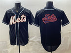 New York Mets Team Big Logo 2026 Fashion Replica Black MWATKINS Out Stitched Jersey