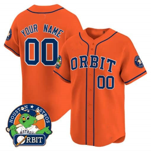 Custom Houston Astros Orbit Patch Vapor Premier Limited Jersey ¨C Orange MWATKINS