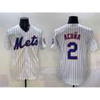 New York Mets #2 Luisangel Acuna White MWATKINS Cool Base Stitched Jersey