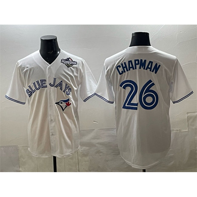 Toronto Blue Jays #26 Matt Chapman White MWATKINS 2025 World Series Home Cool Base Stitched Jersey