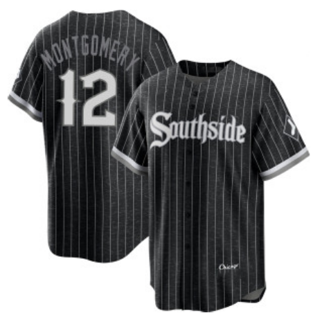 Chicago White Sox #12 Colson Montgomery Black MWATKINS City Connect Cool Base Stitched Jersey
