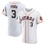 Houston Astros #3 Jeremy Pena 2022 World Series White MWATKINS Flex Base Stitched Jersey