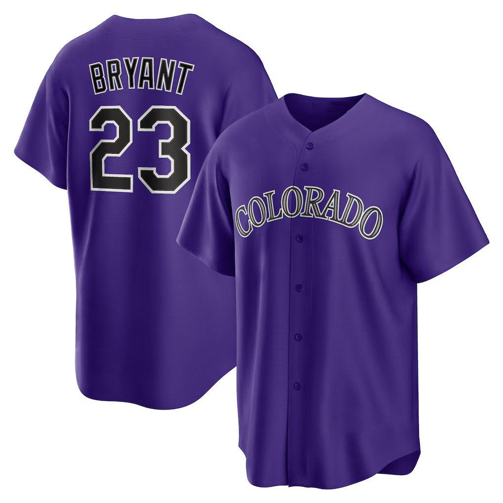 Colorado Rockies #23 Kris Bryant Purple MWATKINS Alternate Replica Player Jersey