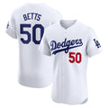 Los Angeles Dodgers #50 Mookie Betts White MWATKINS Home Elite Jersey