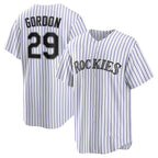 Colorado Rockies #29 Tanner Gordon White MWATKINS Home Replica Jersey
