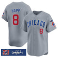 Chicago Cubs #8 lan Happ Gray MWATKINS 'Ryne Sandberg Tribute' Vapor Limited V3 Stitched Jersey