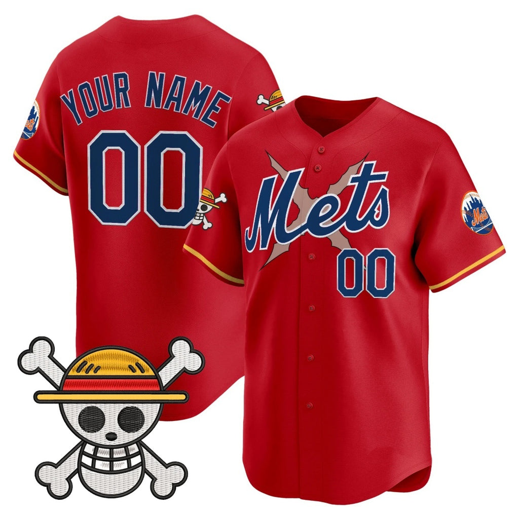 Custom New York Mets x One Piece Red MWATKINS Vapor Premier Limited Jersey - Stitched