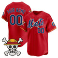 Custom New York Mets x One Piece Red MWATKINS Vapor Premier Limited Jersey - Stitched