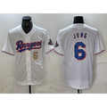 Texas Rangers #6 Josh Jung Number White MWATKINS 2023 World Series Champions Cool Base Jerseys